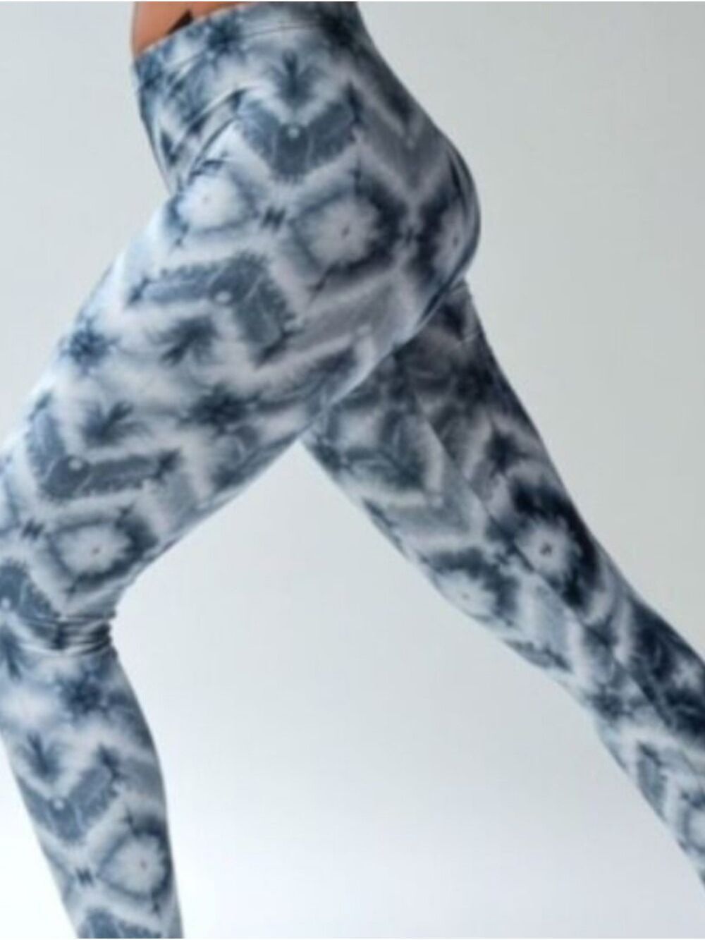 LEGGINGS DEPOT Blue Gray Abstract Print Full length Leggings Size 12-20 NWT
